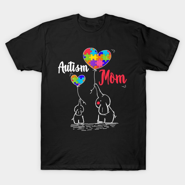 Womens Autism Awareness Day T Shirt Women Elephant Mom Gifts Tee T-Shirt by craiglimu